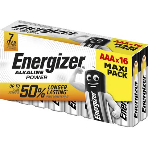 Batterie ENERGIZER Alkaline Power AAA  conf. da 16 - E302743900